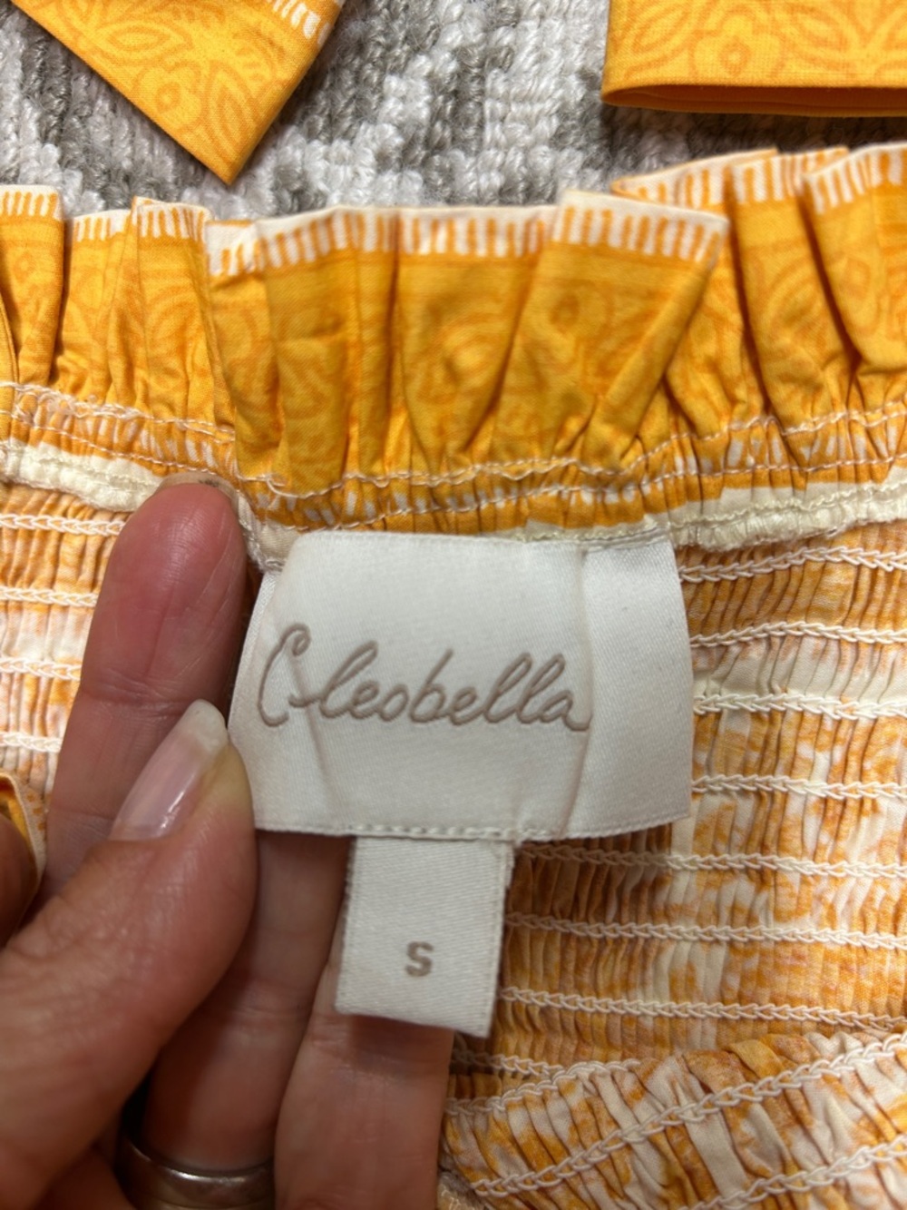 Cleobella Mustard Yellow Tiered Sundress with White Accents sz Small - Picture 2 of 6